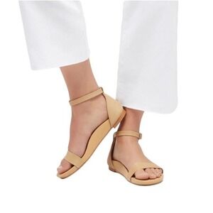 Secra Tan Poppy Ankle Strap Sandals Size 8 38 High Arch Support Leather Comfort